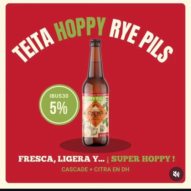 Entra en el perfil de @cervezascolmo y pide tu invitación para una cerveza Teita Hoppy Rie Pills, la cerveza más fresca y ligera de @cervezascolmo en la #EXPERIENCIAMATADERO