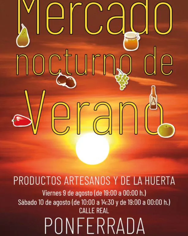 ¿Planes para este finde? Acércate al mercado de verano en Ponferrada, está vez también con horario nocturno. #castañas #vermouth #pimientos #tonica #cerveza #vino #miel #mercado #artesano #ponferrada #elbierzo #leonesp